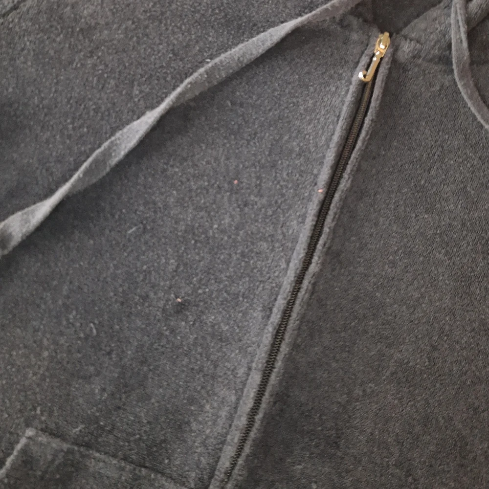 Juicy Couture Navy Blue Velour Hoodie Jacket Medium - Picture 9 of 12